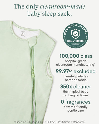 PurComfy Supersoft Sleep Sack 1.0 TOG, Premium Bamboo Viscose Baby Sleeping Bag, 2-Way Safe Zipper Sleep Sacks 6-15 Months (Sage)