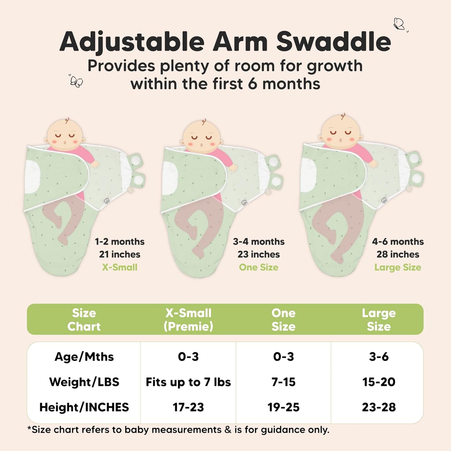Skiennix Organic Baby Swaddle Sleep Sacks - Soft & Snug for Newborns 3-6 Months | 3-Pack (Bunnies, L)