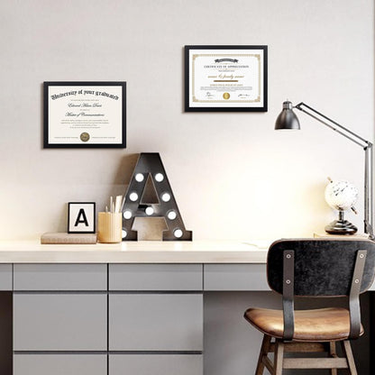 Upsimples Certificate Frame - High Definition Glass Diploma Frames | 8.5x11 Inch, Black, 5 Pack