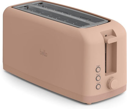 Bella 4-Slice Slim Toaster - 6 Shade Settings, Reheat & Cancel Functions | Fits Sourdough, 10” Long Slot, Blossom Color