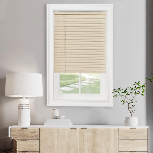 Achim Home Decor Cordless Mini Blinds - Light Filtering, 29" W x 72" L, Alabaster Color - GII Morningstar Horizontal