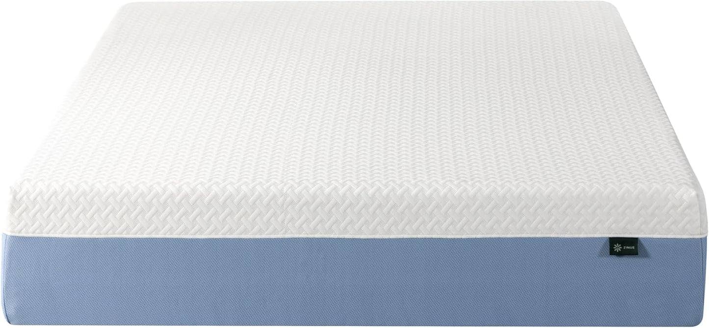 Zinus 12 Inch King Cooling Memory Foam Mattress - Fiberglass Free, Medium Feel, Breathable Design