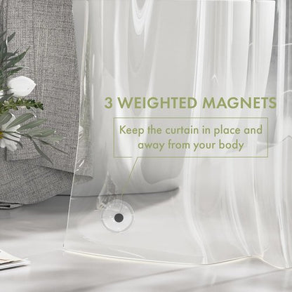 AmazerBath Extra Long Shower Curtain Liner 72x108, Clear Shower Curtain Liner Tall, Waterproof Plastic Shower Liner, Washable PEVA Shower Curtain with 3 Magnets and 12 Rustproof Metal Grommets