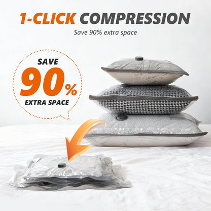 Vacuum Storage Bags by [Brand Name] - 15 Pack with Electric Pump | Tear-Resistant & Space-Saving for Travel