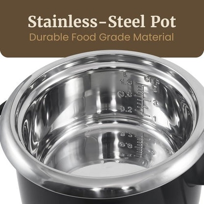 Elite Gourmet 10-Cup Electric Rice Cooker - 304 Stainless Steel Inner Pot for Soups & Stews