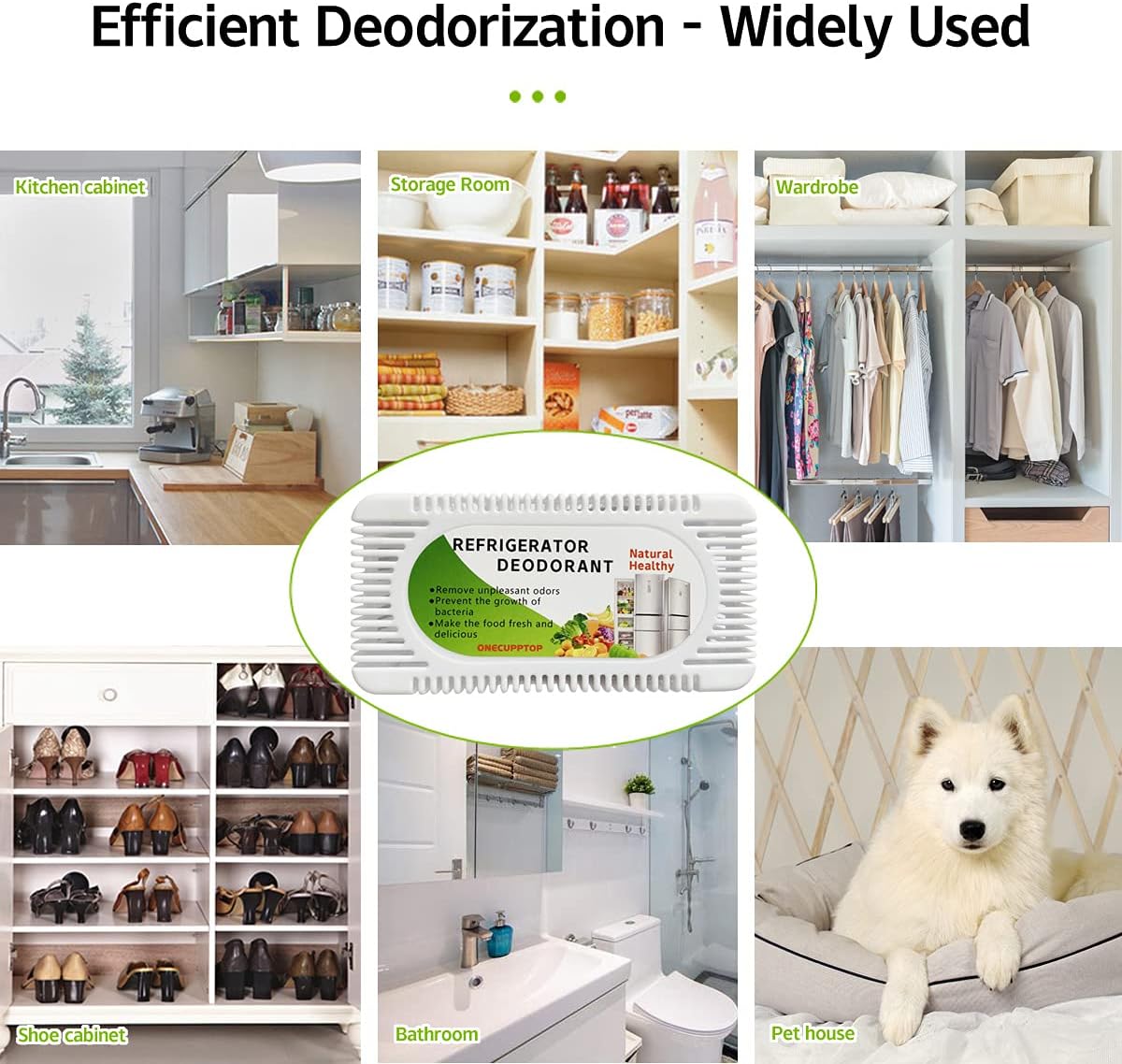 Skiennix Refrigerator Deodorizer - 4 Pack Activated Carbon Odor Eliminator & Moisture Absorber