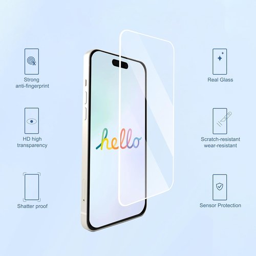 Ailun 3-Pack Tempered Glass Screen Protector for iPhone 17 Pro - Installation Frame Included | Case Friendly