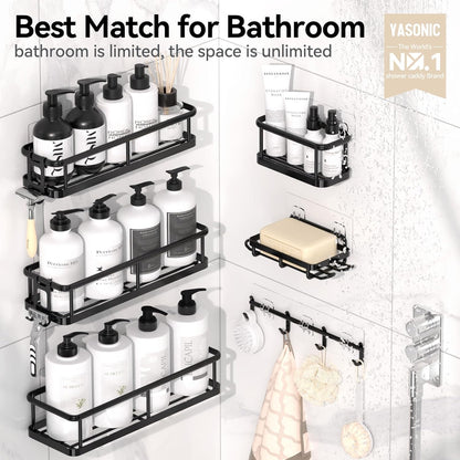 YASONIC Shower Caddy - 6 Pack Adhesive Pads for Easy Installation and Organization