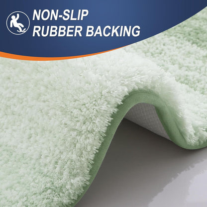 OLANLY Bathroom Runner Rug - Extra Soft Microfiber Mat | Quick Dry, Washable, 47x20, Sage Green