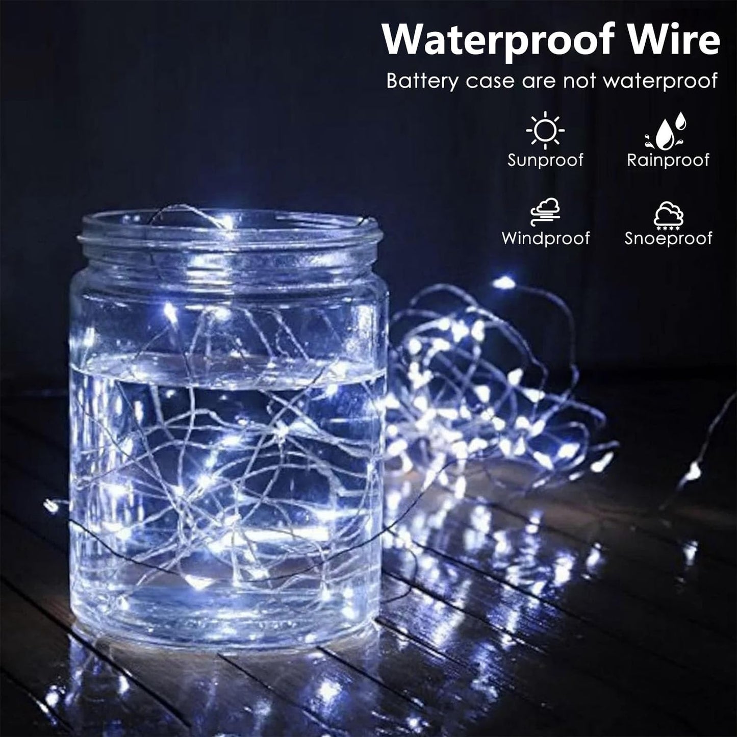 Skiennix 50 LED Fairy Lights - Waterproof 16FT Battery Operated String Lights with Timer | Cool White for Indoor/Outdoor Decor