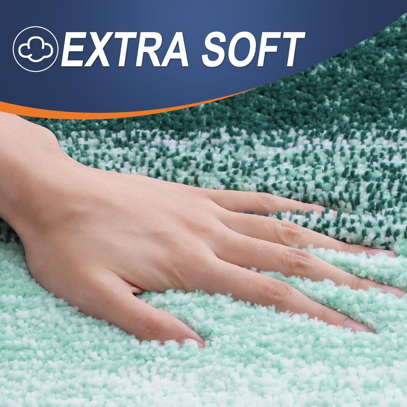 OLANLY Large Bathroom Rugs Mat 54x24, Extra Soft Absorbent Microfiber Bath Rugs, Rubber Backing, Quick Dry, Washable Bath Mat for Bathroom Floor, Tub and Shower, Home Decor Accessories, Blackish Green