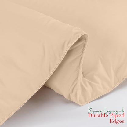 Utopia Bedding Twin Comforter Duvet Insert, Quilted Beige Comforter with Corner Tabs, Box Stitched Down Alternative Comforters Twin Size 64 x 88 inches