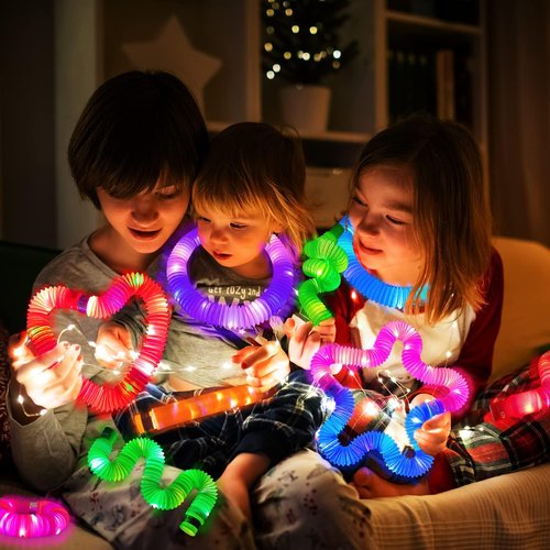 Glow Sticks | Camping Essentials for Toddlers - 6 PCS LED Light-Up Pop Tube Wand Toys & Accessories
