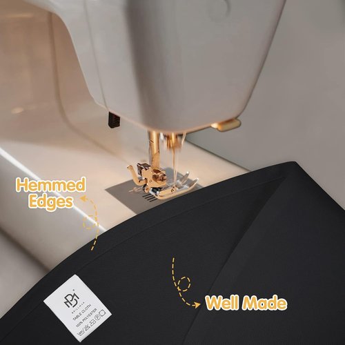 BRILLMAX 90-Inch Black Round Tablecloths - 10 Pack, Water & Stain Resistant, Perfect for Weddings & Events