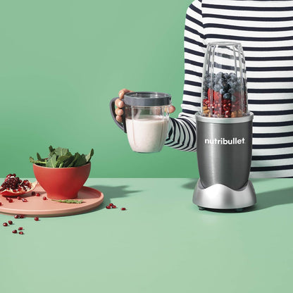 NutriBullet Magic Bullet 600W Smoothie Blender - 8 Pieces - Sleek Grey Design