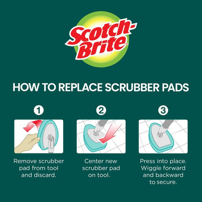 Scotch-Brite Extendable Tub & Tile Scrubber Kit, Includes 1 Handle and 3 Non-Scratch Scrubber Pads