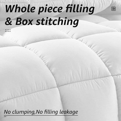HYLEORY Queen Size Bed Comforter - Cooling Goose Down Alternative Duvet Insert - Machine Washable - White