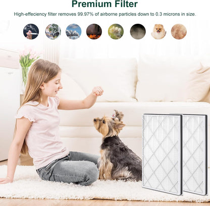 Shark HE601 Replacement Filter - 99.97% Particulate Absorption | 2-Pack for HE6FKPET, HE602, HE6FKBAS