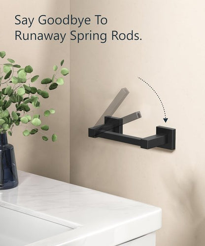 FORIOUS Toilet Paper Holder - Rustproof Stainless Steel Double Post Pivoting Design | Matte Black, 2 Pack