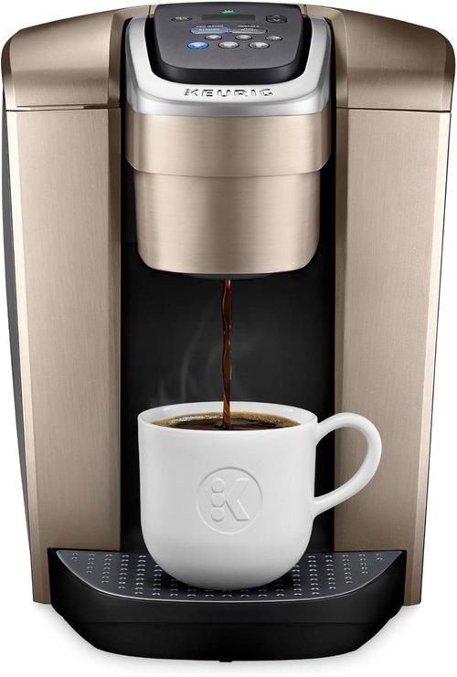 Keurig K-Elite Coffee Maker - Programmable Single Serve with Strength & Temperature Control | Brushed Gold, 8-12oz Brew Size