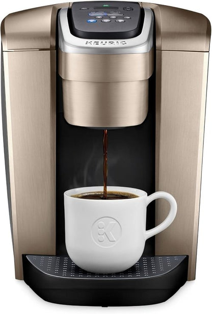 Keurig K-Elite Coffee Maker - Programmable Single Serve with Strength & Temperature Control | Brushed Gold, 8-12oz Brew Size