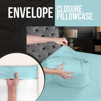 Utopia Bedding Queen Pillow Cases - 12 Pack - Envelope Closure - Soft Brushed Microfiber Fabric - Shrinkage and Fade Resistant Pillow Covers Queen Size 20 X 30 Inches (Queen, Spa Blue)