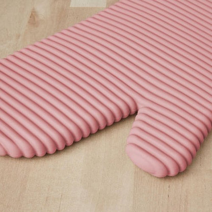 KitchenAid Ribbed Soft Silicone Oven Mitts - 2-Pack Set, 7.5"x13", Stylish Dried Rose Color