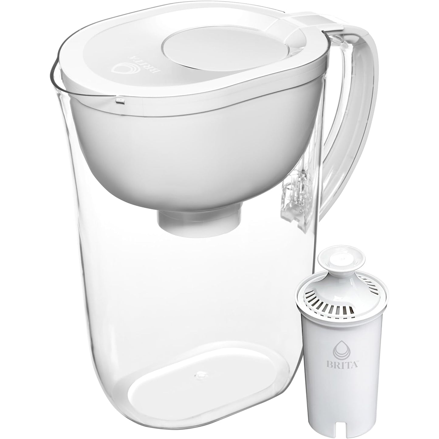 Brita Large Water Filter Pitcher - 10-Cup Capacity, BPA-Free, Includes 1 Standard Filter | Bright White