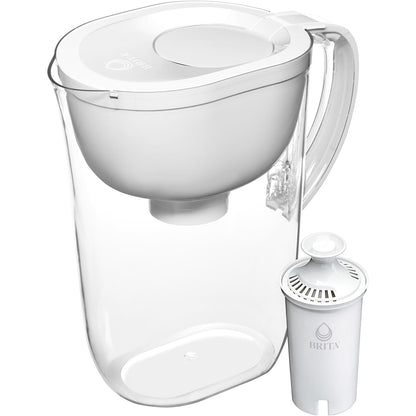 Brita Large Water Filter Pitcher - 10-Cup Capacity, BPA-Free, Includes 1 Standard Filter | Bright White