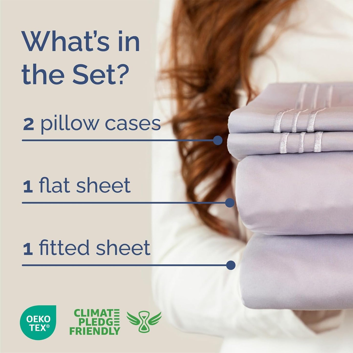 Queen Size Sheet Set by [Brand Name] - Comfy, Breathable & Cooling Luxury Bedding - Deep Pockets, Soft, Wrinkle-Free - Light Lavender