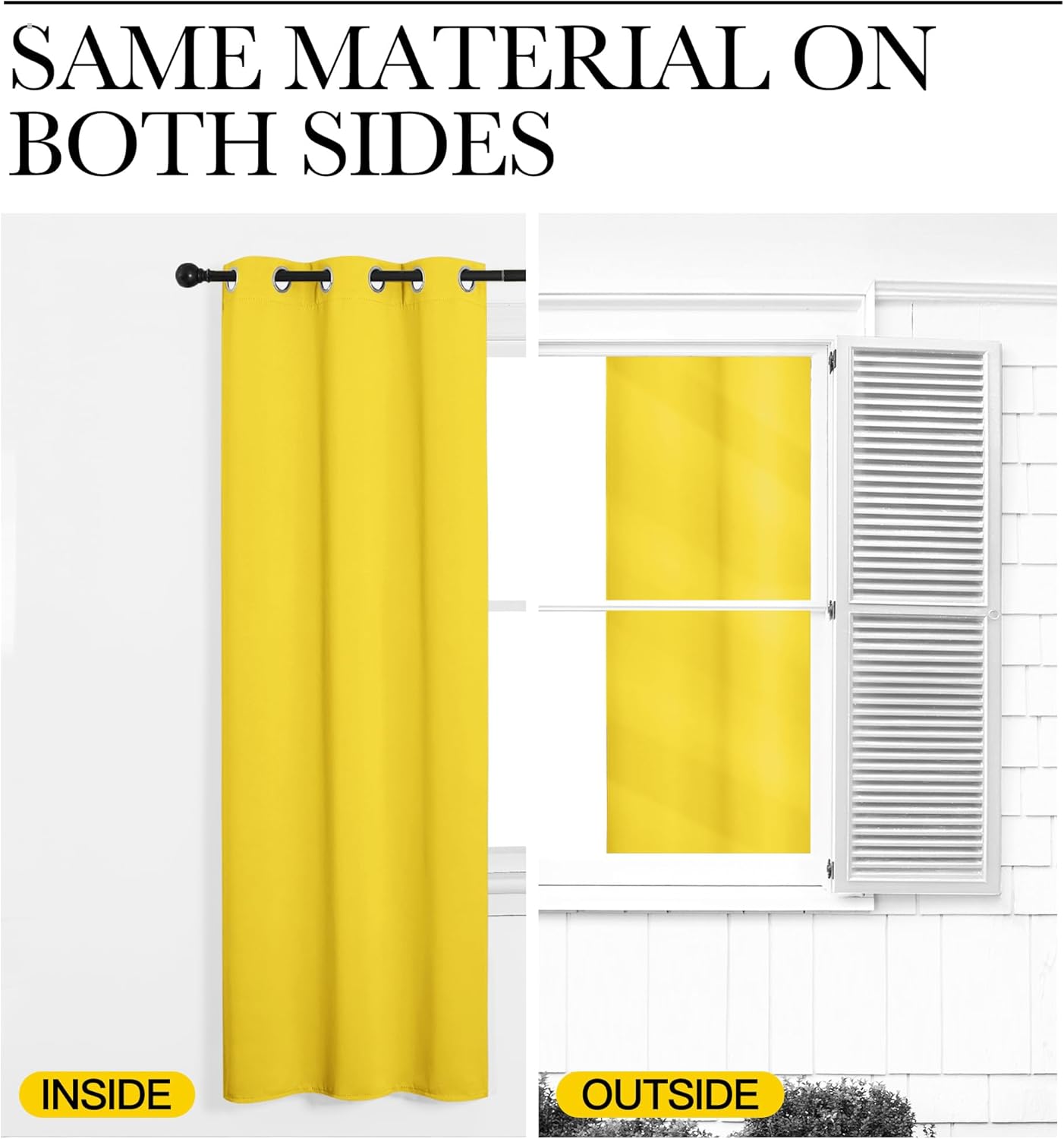 NICETOWN Bright Yellow Curtains - 102" Long, 55" Wide | Sound Reducing, Heat & Cold Blocking Panels for Modern Spaces