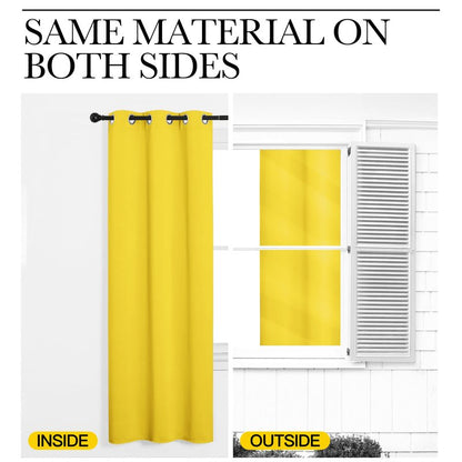 NICETOWN Bedroom Curtain Panels Draperies, Thermal Insulated Solid Grommet Curtains/Drapes (Bright Yellow, 1 Pair, 34 by 45-inch)