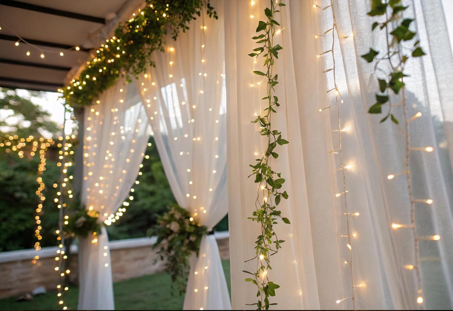 Solhice LED Curtain Lights - 800 Warm White Twinkle String Lights for Outdoor & Indoor Décor | 40ft x 10ft