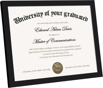 Upsimples Certificate Frame - High Definition Glass Diploma Frames | 8.5x11 Inch, Black, 5 Pack