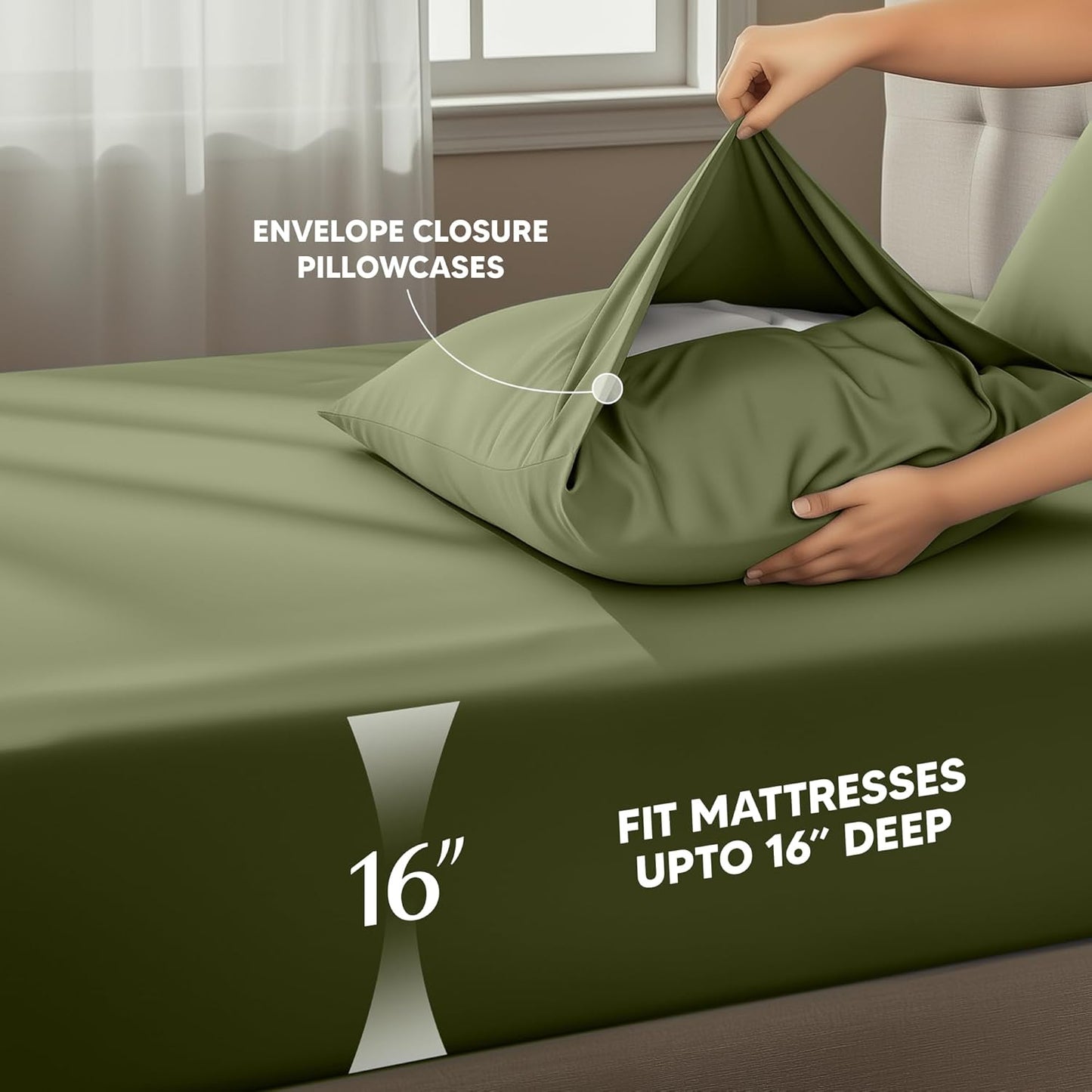 Utopia Bedding Twin Sheet Set - Soft & Breathable 3-Piece Microfiber Bed Sheets | Oeko Tex Certified (Olive)