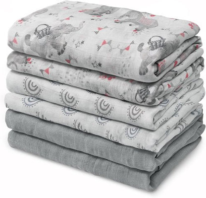 Graceful Baby Burp Cloths - Large 27 x 27 Inches | 6 Pack Soft Muslin Burping Rags for Newborns