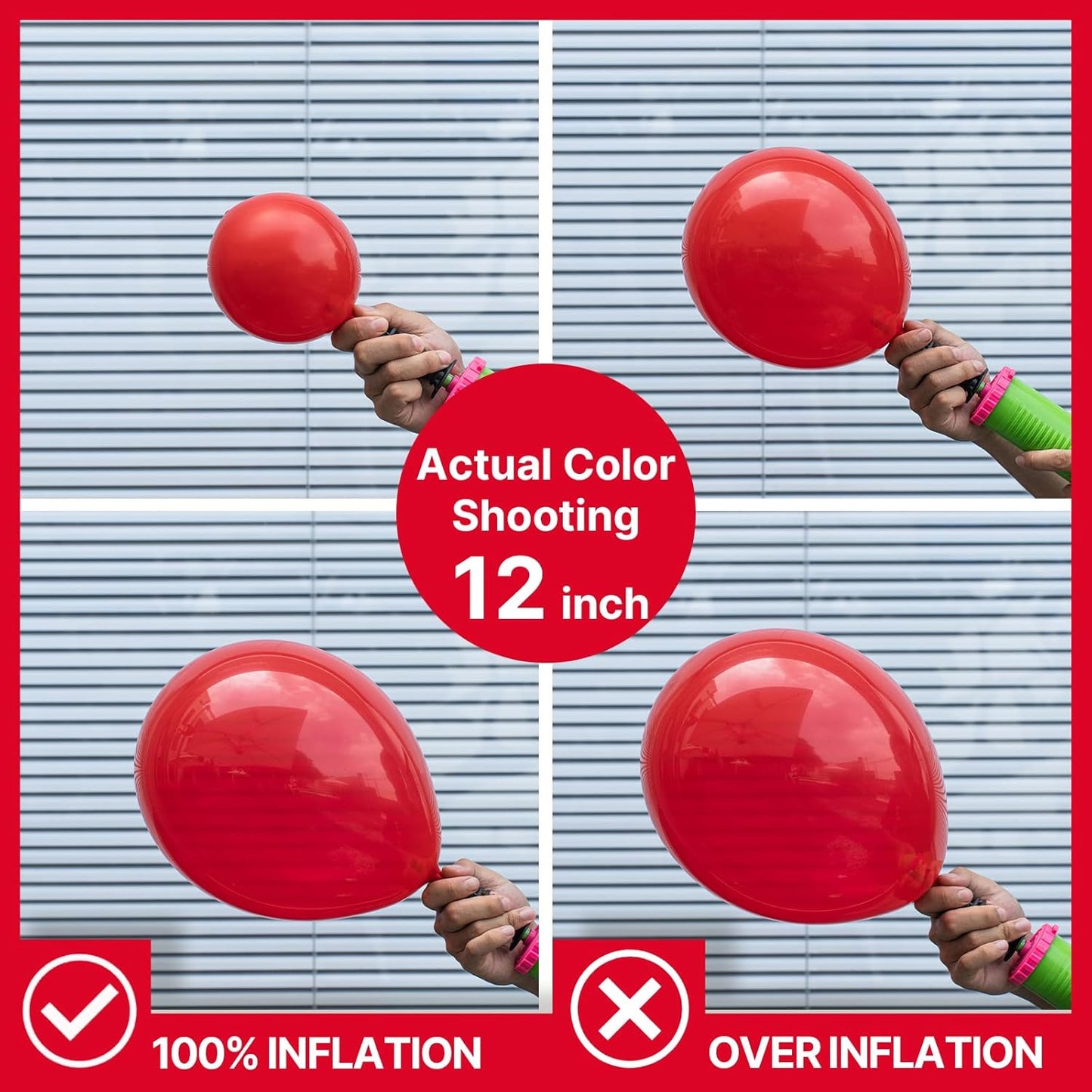 PartyWoo Red Helium Balloons - 50pcs 12 Inch for Birthday, Graduation & Party Decorations