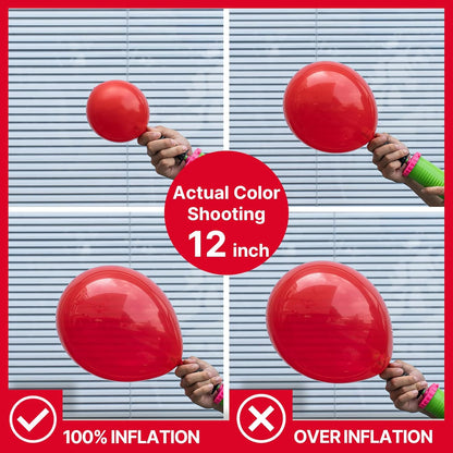 PartyWoo Red Balloon Arch Kit - 140 Pcs in Various Sizes for Birthday, Graduation, and Celebrations