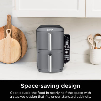 Ninja DoubleStack XL Air Fryer - 10 QT Smart Cook System with DoubleStack Technology | 6-in-1 Grey