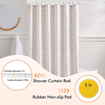 Shower Curtain Rod 31-80 in Adjustable Curtain Rod No Drilling Tension Shower Rod Stainless Steel for Bathroom Room Divider, White