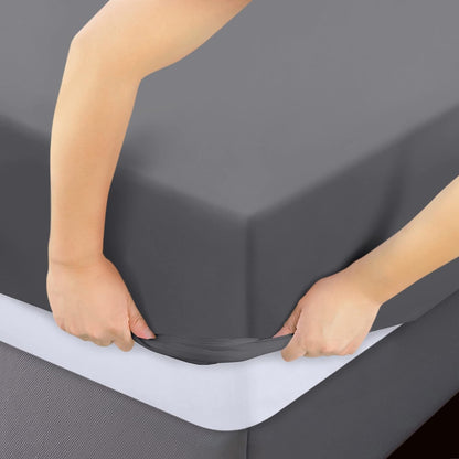 Utopia Bedding Queen Fitted Sheets - Soft Brushed Microfiber - Deep Pockets, Fade Resistant | 2-Pack, Grey