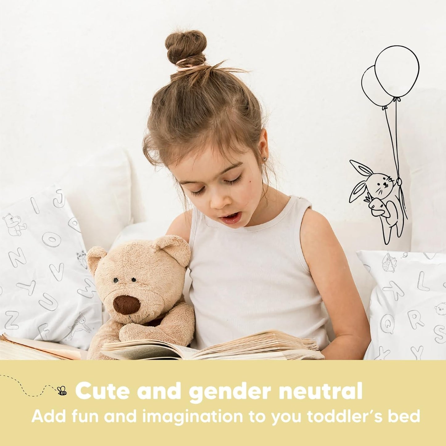 My Little Dreamy Toddler Pillow - Organic Cotton Travel Bed Pillow with Case | Soft & Breathable, 13x18 Inches for Ages 2-5