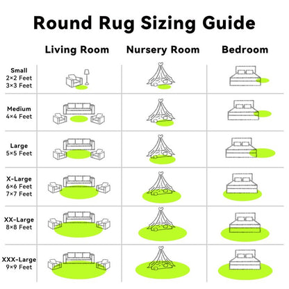 OLANLY Lime Green Round Rugs for Bedroom - Machine Washable, 3 ft Circle Area Rugs for Living Room, Soft and Fluffy Shaggy Carpet for Teen Girl and Boys, Nursery Rooms, Dorms, Home Decor Aesthetic