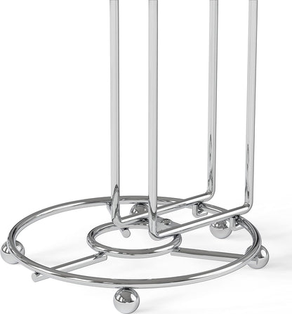 Simple Houseware Toilet Paper Holder - Freestanding Chrome Bathroom Tissue Storage Solution