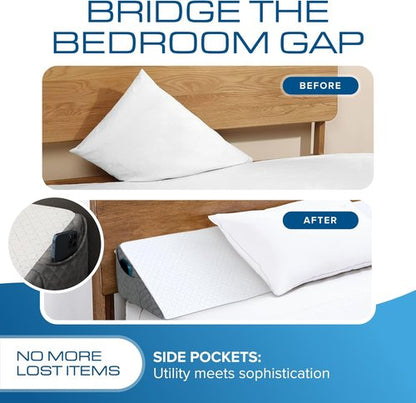 Kolbs Bed Wedge Pillow - Stylish Bed Gap Filler for Headboard & Mattress | Modern Design