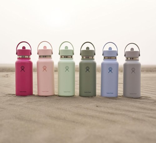 Hydro Flask Water Bottle - Insulated Stainless Steel - Leakproof Wide Straw Lid | 32 Oz Oat Tan