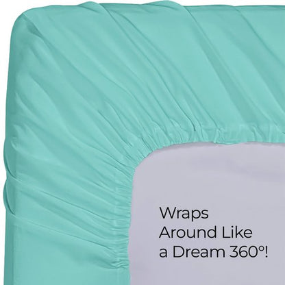 Utopia Bedding Queen Fitted Sheet - Bottom Sheet - Deep Pocket - Soft Microfiber - Shrinkage and Fade Resistant - Easy Care -1 Fitted Sheet Only (Spa Blue)