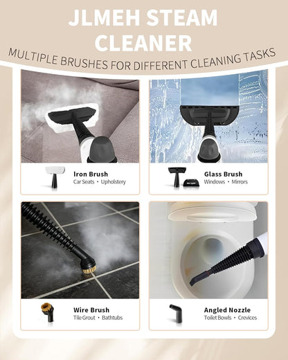 Skiennix Pressurized Handheld Steam Cleaner - 12-Piece Accessory Set for Multi-Surface Deep Cleaning | Dark Gray