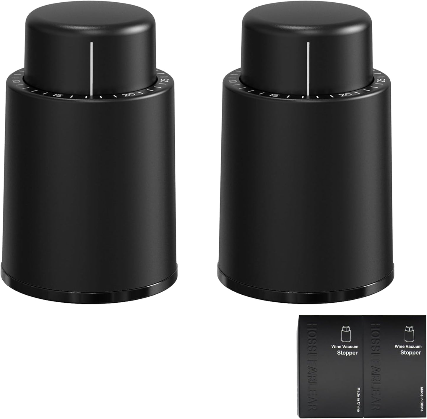 Wine Stoppers Vacuum, Reusable Silicone Wine Bottle Stopper Wine Saver Wine Preserver with Date Dial, Best Christmas and Birthday Gifts - 2 Pack