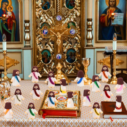 Siwarm Mini Jesus Figurines - 50 Pcs Colorful Jesus Loves You Figures for Easter Egg Fillers | Religious Gifts